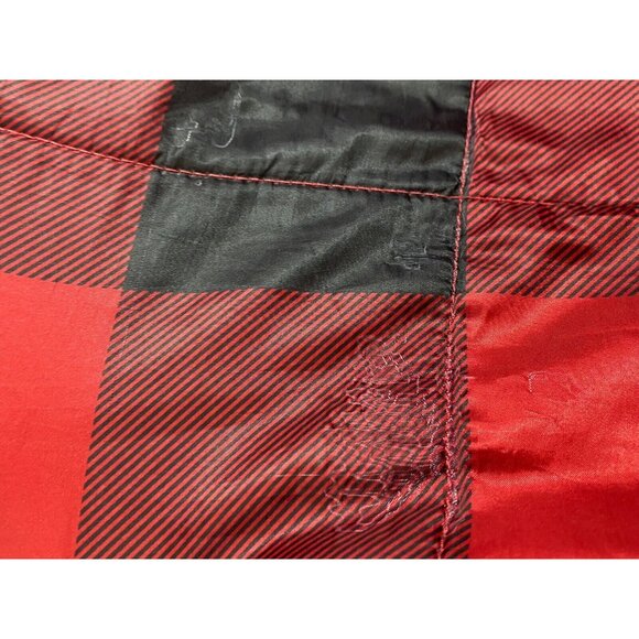 Eddie Bauer Down Alternative Throw blanket Red Black Buffalo Plaid Packable - Picture 5 of 11